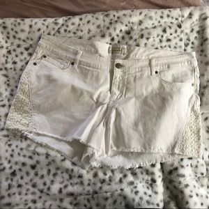 TORRID WHITE JEAN SHORTS WITH LACE DETAIL SIZE 20